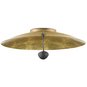 Pinders 2-Light Flush Mount in Contemporary Gold Leaf with French Black