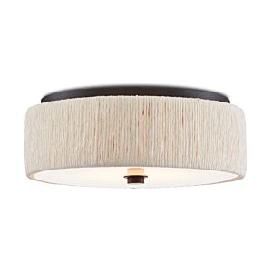 Tyrone 1-Light Flush Mount in Natural with Black