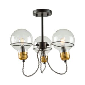 Artcraft Martina 3-Light Ceiling Light in Black and Brushed Brass