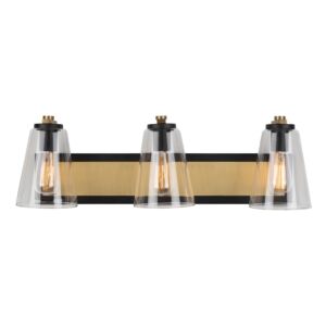 Treviso Collection 1-Light Sconce in Black and Brass