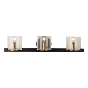 Salinas Collection 3-Light Vanity Light in Black and Brass