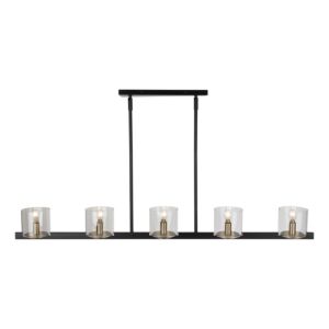 Salinas Collection 5-Light Island Light in Black and Brass
