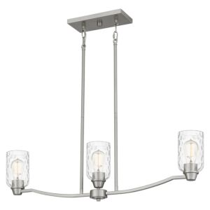 Acacia 3-Light Linear Chandelier in Brushed Nickel