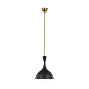Lucerne 1-Light Pendant in Midnight Black with Burnished Brass