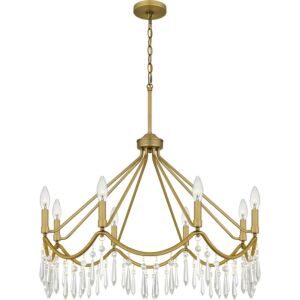Airedale 8-Light Chandelier in Aged Brass
