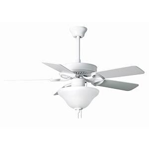 America 3-Speed AC 52" Ceiling Fan in Gloss White with Reversible White/Light Oak Wood Tone blades