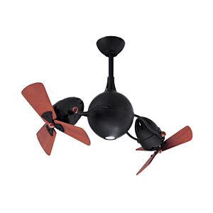 Acqua 3-Speed AC 39" Ceiling Fan w/ Integrated Light Kit in Matte Black with Mahogany Tone blades