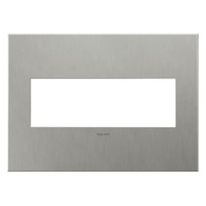 LeGrand adorne Brushed Stainless Steel 3 Opening Wall Plate