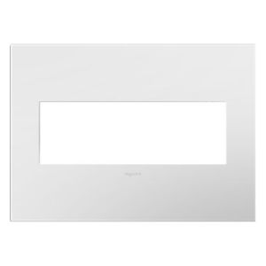 LeGrand adorne Gloss White on White 3 Opening Wall Plate