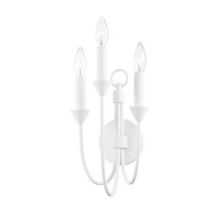 Cate 3-Light Wall Sconce in Gesso White