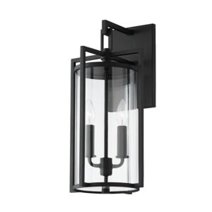 Percy 2-Light Outdoor Wall Sconce in Textured Black