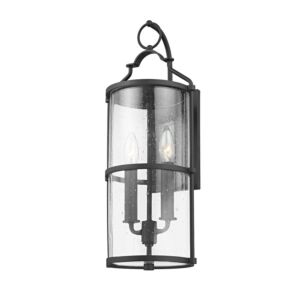 Burbank 2-Light Outdoor Wall Sconce in Texture Black