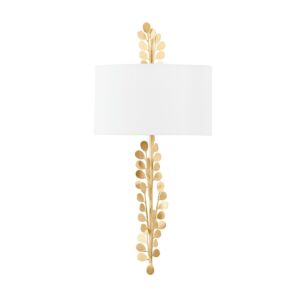 Adrienne 2-Light Wall Sconce in Vintage Gold Leaf
