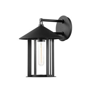 Long Beach 1-Light Outdoor Wall Sconce in Textured Black