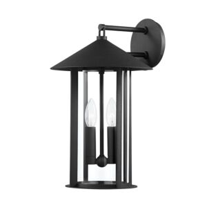 Long Beach 2-Light Outdoor Wall Sconce in Textured Black