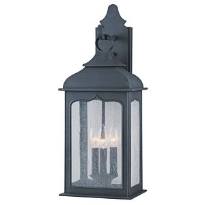 Troy Henry Street 3 Light 23 Inch Outdoor Wall Light in Colonial Iron