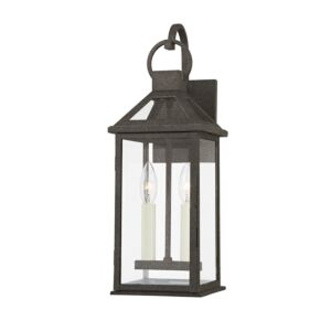 Sanders 2-Light Outdoor Wall Sconce in French Iron