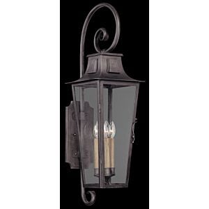 Troy Parisian Square 4 Light 35 Inch Outdoor Wall Light in Aged Pewter