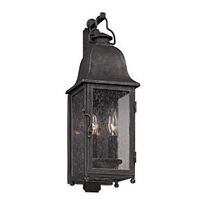 Troy Larchmont 2 Light 19 Inch Outdoor Wall Light in Aged Pewter