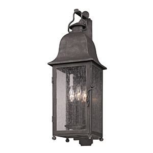 Troy Larchmont 3 Light 25 Inch Outdoor Wall Light in Aged Pewter
