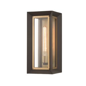 Lowry 1-Light Outdoor Wall Sconce in Textured Bronze/Patina Brass