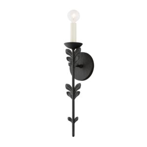 Florian 1-Light Wall Sconce in Black Iron