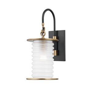 Danvers 1-Light Wall Sconce in Patina Brass/Texture Black