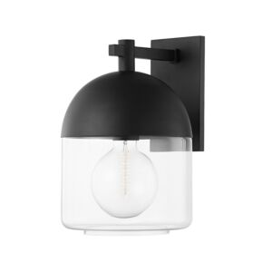 Zephyr 1-Light Outdoor Wall Sconce in Textured Black