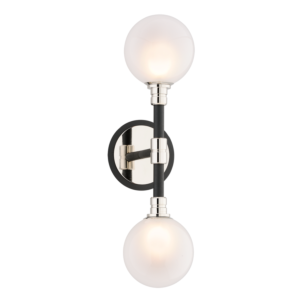 Troy Andromeda 2 Light 19 Inch Wall Sconce in Carbide Black Polished Nickel