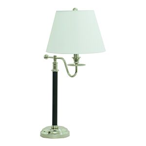 Bennington 1-Light Table Lamp in Black With Polished Nickel