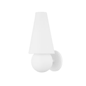 Cassius 1-Light Wall Sconce in Texture White