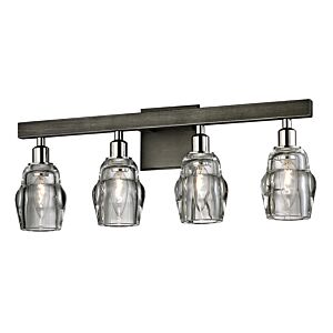 Citizen 4-Light Bathroom Vanity Light in Graphite with Polished Nickel