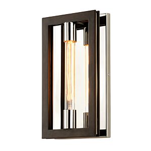 Enigma 1-Light Wall Sconce in Bronze With Polished Stainless