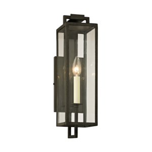 Troy Beckham 17 Inch Outdoor Wall Light in Forged Iron