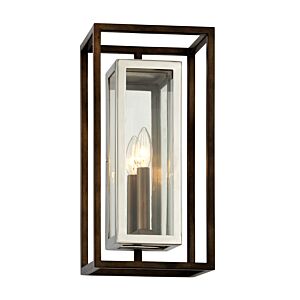 Morgan 1-Light Wall Sconce in Bronze With Polished Stainless