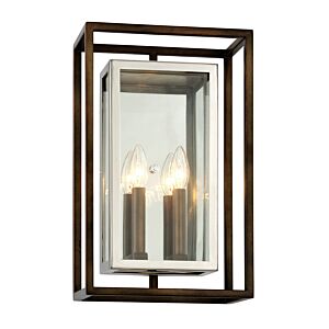 Morgan 2-Light Wall Mount in Bronze With Polished Stainless