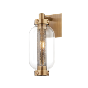 Atwater 1-Light Exterior Wall Sconce in Patina Brass