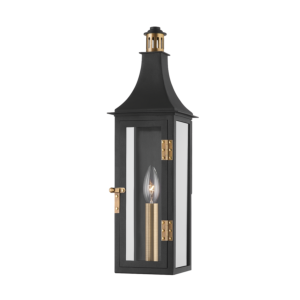 Wes 1-Light Exterior Wall Sconce in Patina Brass