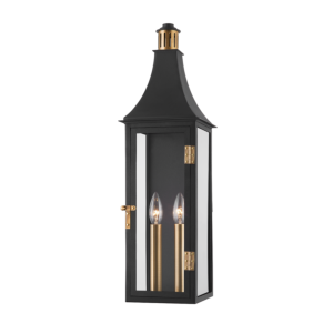 Wes 2-Light Exterior Wall Sconce in Patina Brass