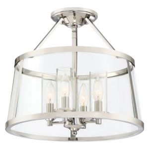Quoizel Barlow 4 Light 16 Inch Ceiling Light in Polished Nickel