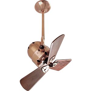 Bianca Direcional 3-Speed AC 16" Ceiling Fan in Polished Copper with Mahogany blades