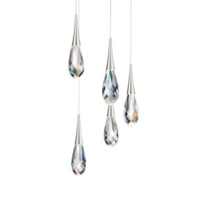 Hibiscus 5-Light LED Pendant in Polished Nickel