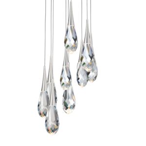 Hibiscus 9-Light LED Pendant in Polished Nickel