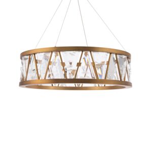 Corinth 1-Light LED Pendant in Aged Brass
