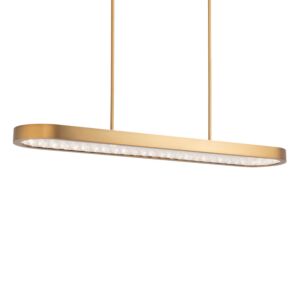 Marquis 1-Light LED Linear Pendant in Aged Brass