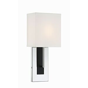 Brent 1-Light Wall Mount in Polished Nickel with Forge Black