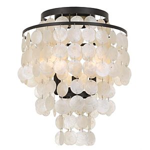  Brielle Ceiling Light in Dark Bronze with Capiz Shell Crystals
