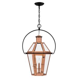 Burdett 3-Light Outdoor Hanging Lantern in Aged Copper