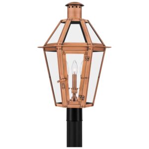 Burdett 3-Light Outdoor Post Lantern in Aged Copper