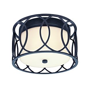 Troy Sausalito 2 Light Ceiling Light in Deep Bronze